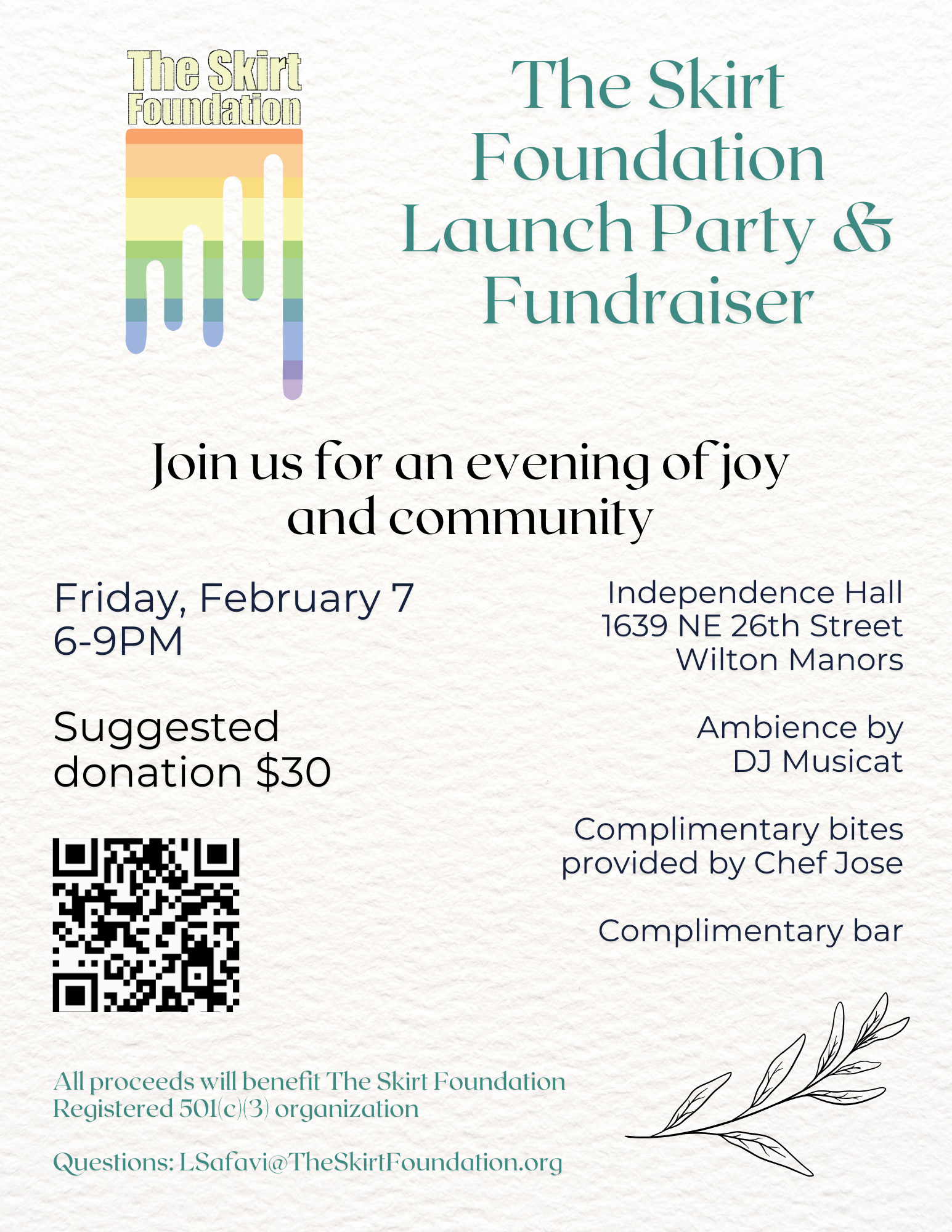 Skirt Foundation launch event flyer